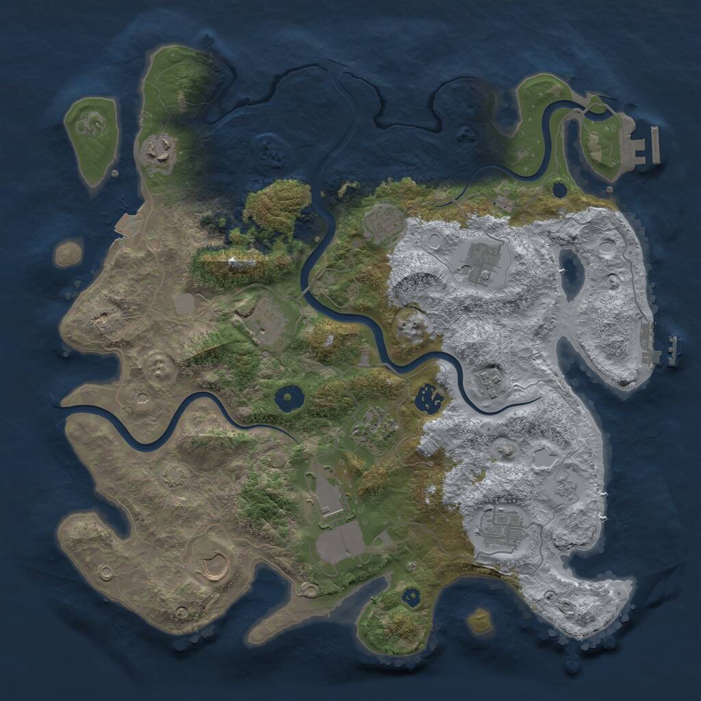 Rust Map: Procedural Map, Size: 3800, Seed: 295115732, 16 Monuments