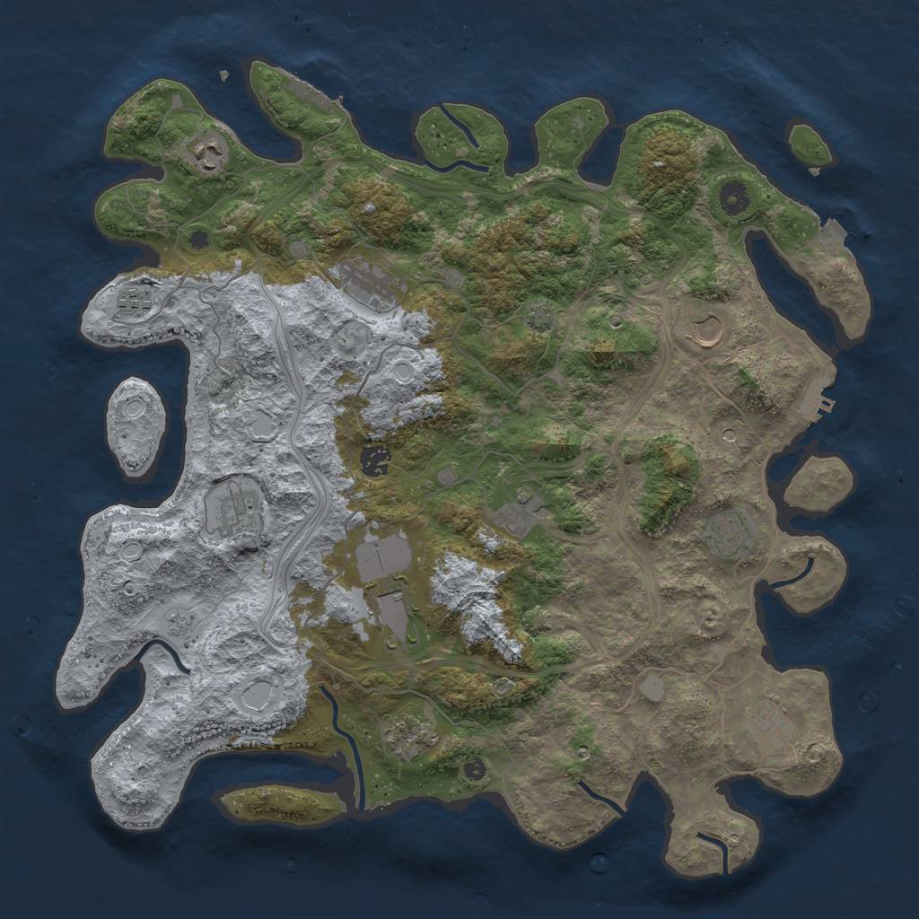 Rust Map: Procedural Map, Size: 4300, Seed: 572689404, 19 Monuments