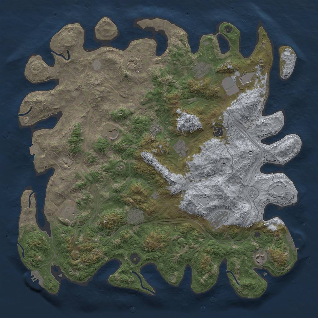 Rust Map: Procedural Map, Size: 4500, Seed: 1832239801, 19 Monuments