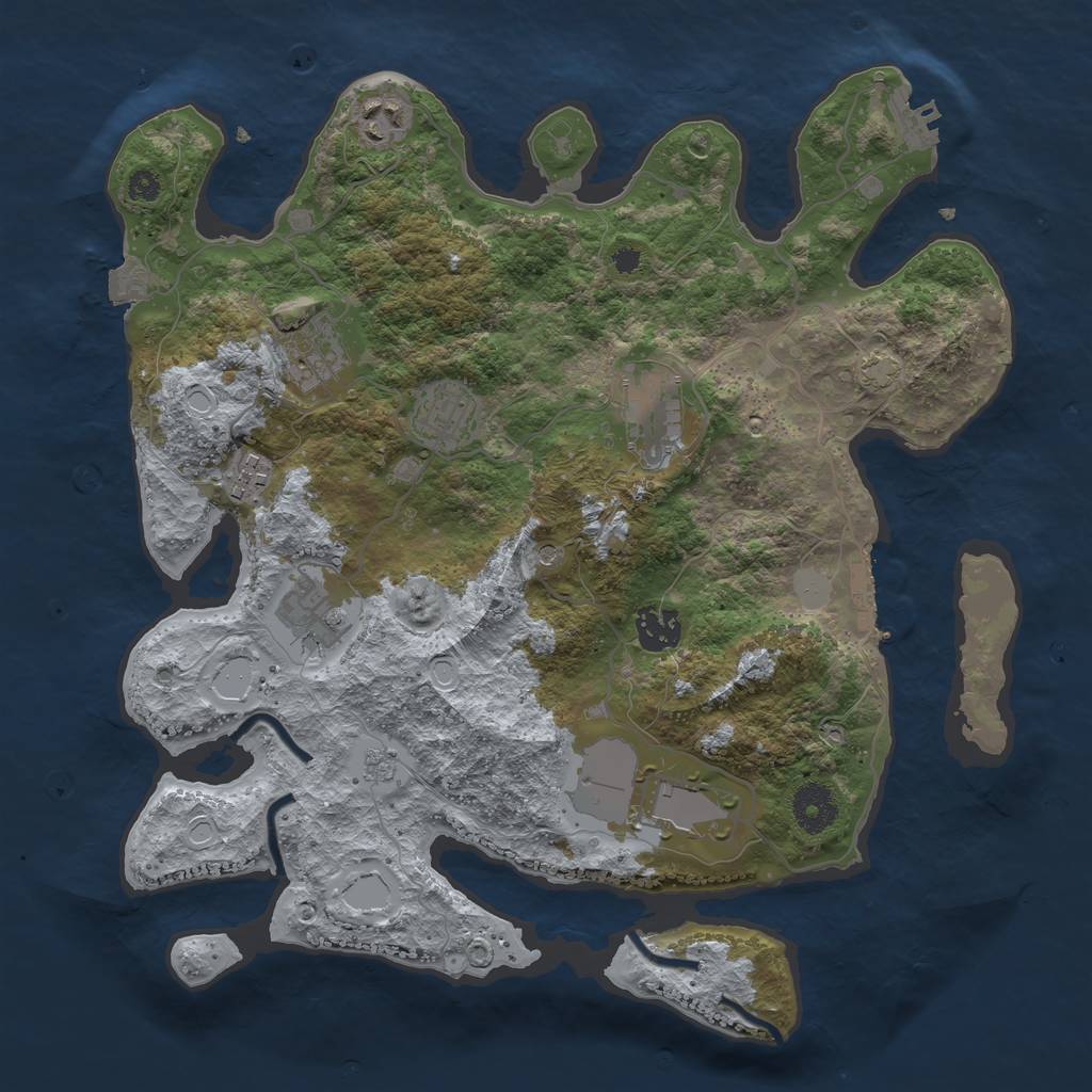 Rust Map: Procedural Map, Size: 3500, Seed: 1631149386, 16 Monuments