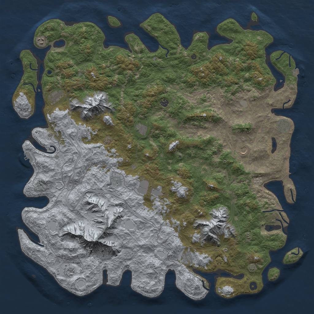Rust Map: Procedural Map, Size: 6000, Seed: 68354, 19 Monuments