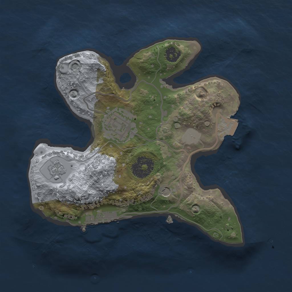 Rust Map: Procedural Map, Size: 2000, Seed: 6579, 7 Monuments