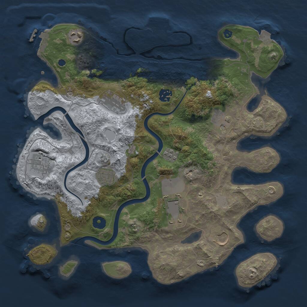 Rust Map: Procedural Map, Size: 3500, Seed: 765952016, 14 Monuments