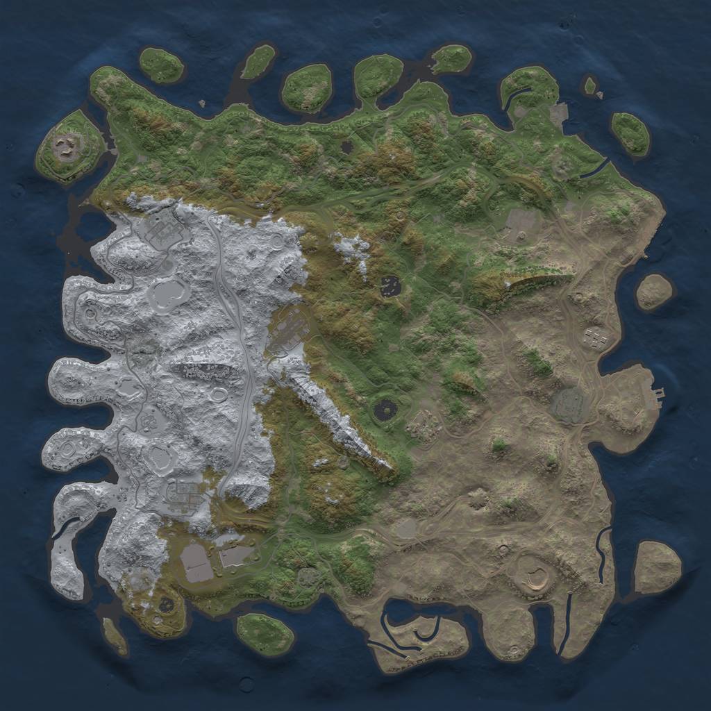 Rust Map: Procedural Map, Size: 4800, Seed: 984021833, 19 Monuments