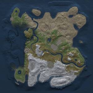 Thumbnail Rust Map: Procedural Map, Size: 3500, Seed: 647561, 13 Monuments