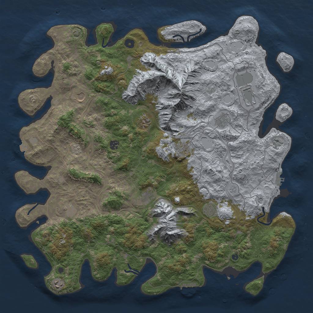 Rust Map: Procedural Map, Size: 5000, Seed: 98440726, 19 Monuments