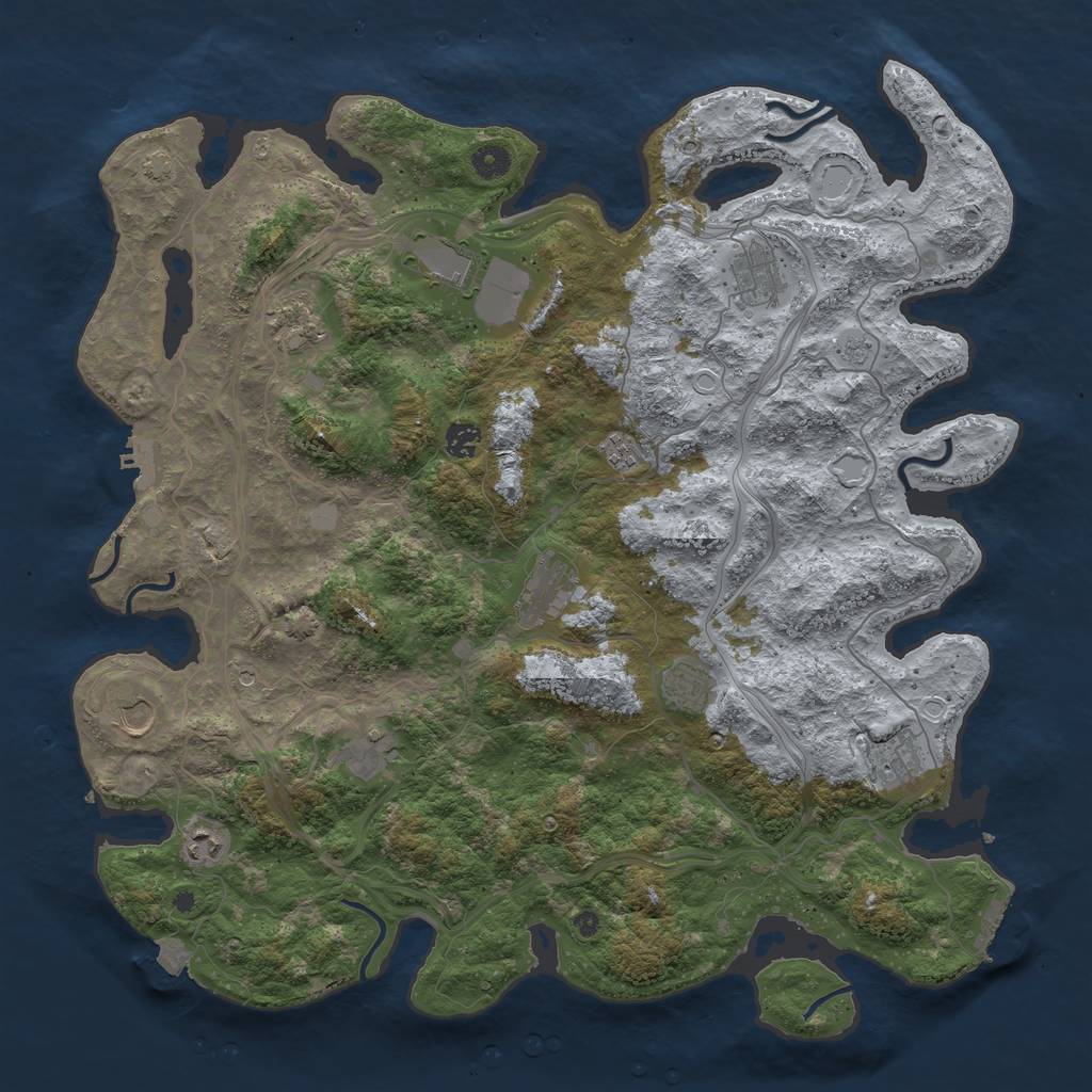 Rust Map: Procedural Map, Size: 4500, Seed: 226175753, 19 Monuments