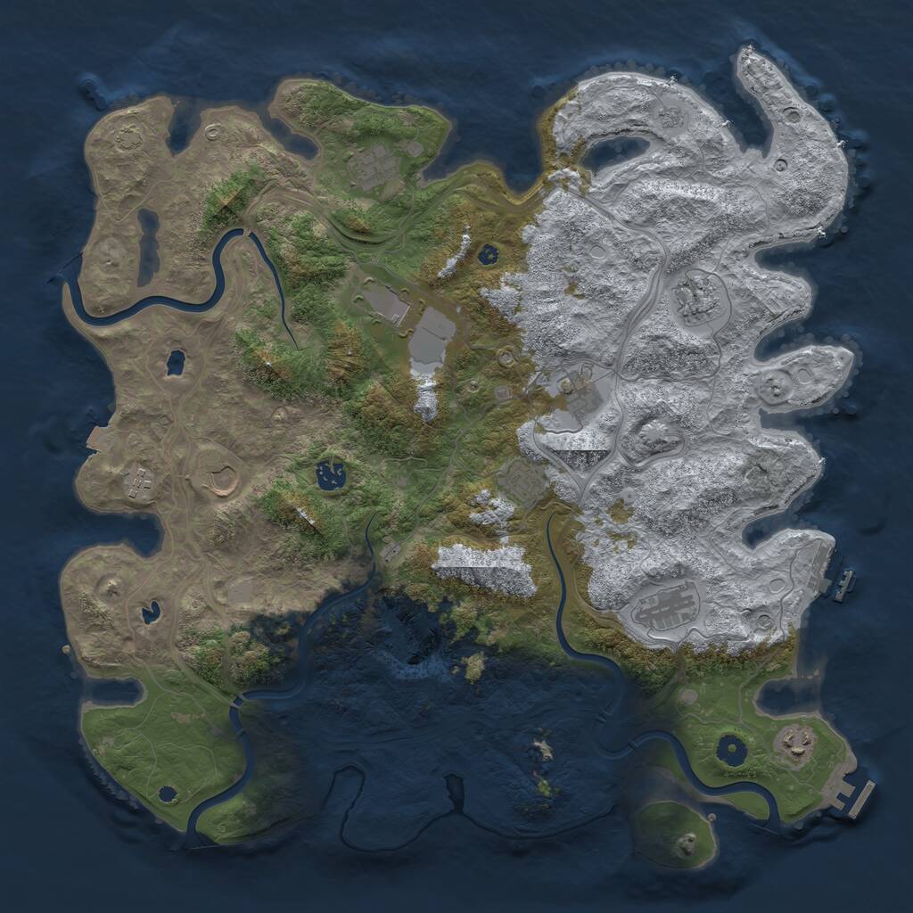 Rust Map: Procedural Map, Size: 4500, Seed: 226175753, 16 Monuments