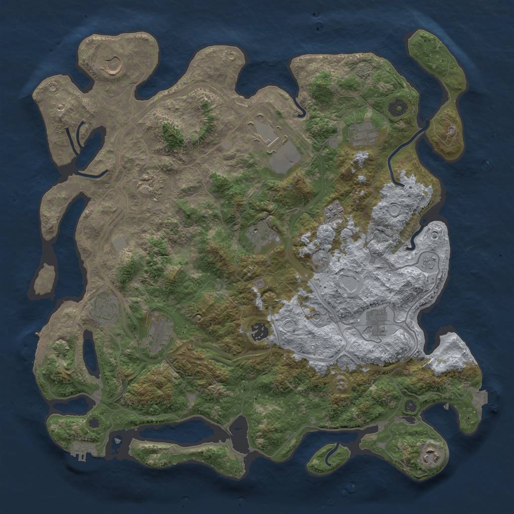 Rust Map: Procedural Map, Size: 4250, Seed: 1632335184, 19 Monuments