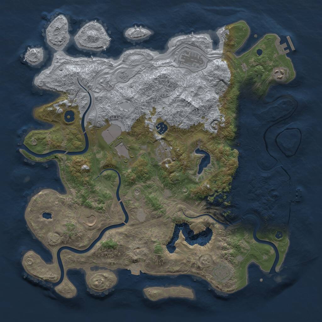 Rust Map: Procedural Map, Size: 4250, Seed: 115742, 14 Monuments