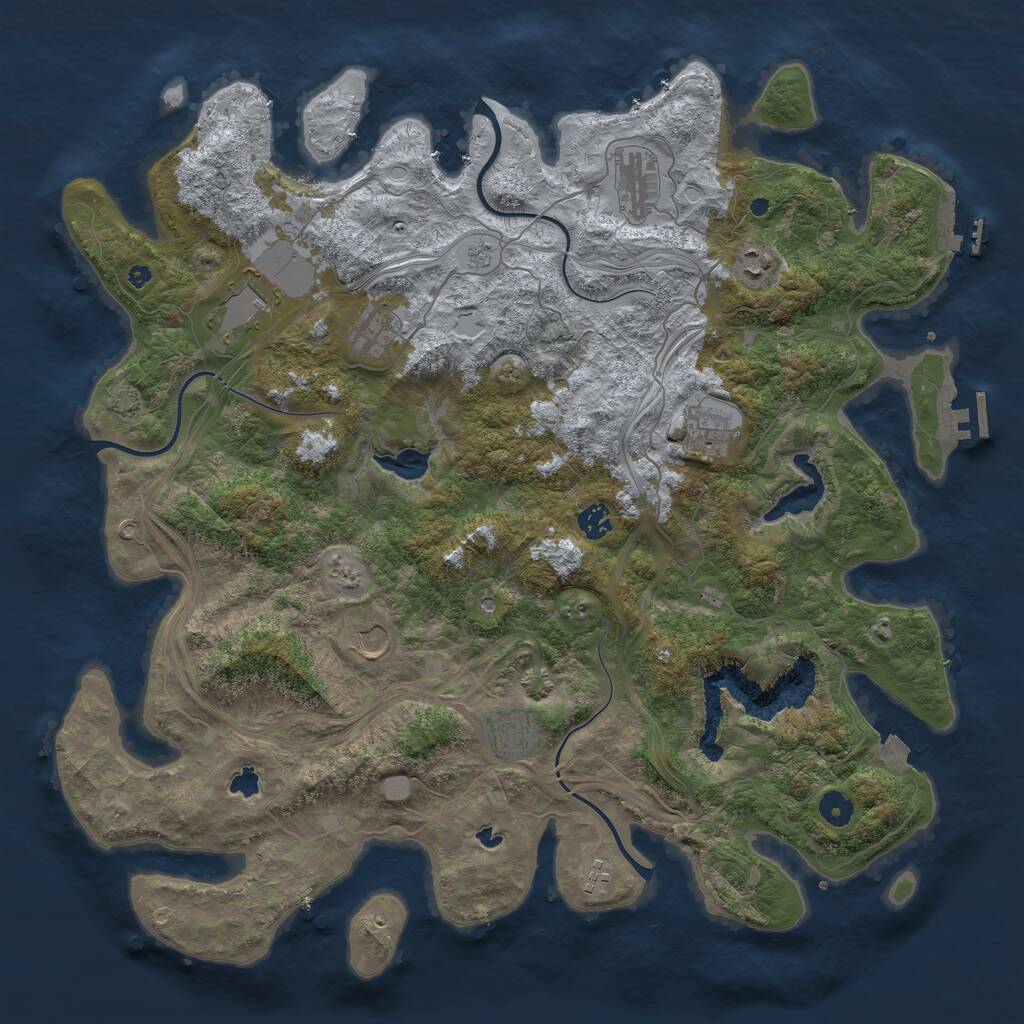 Rust Map: Procedural Map, Size: 4500, Seed: 106870801, 15 Monuments