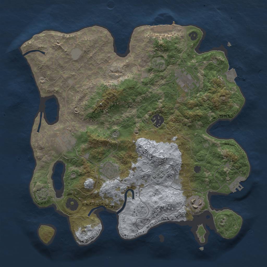 Rust Map: Procedural Map, Size: 3200, Seed: 1984835814, 14 Monuments