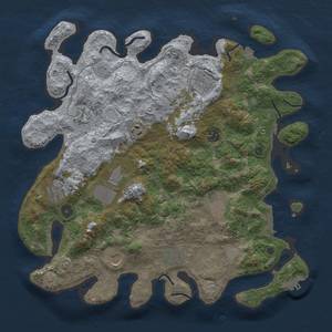 Thumbnail Rust Map: Procedural Map, Size: 4000, Seed: 789977723, 18 Monuments