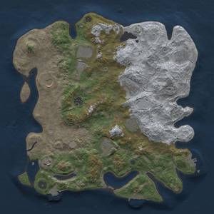 Thumbnail Rust Map: Procedural Map, Size: 3700, Seed: 1623613010, 17 Monuments