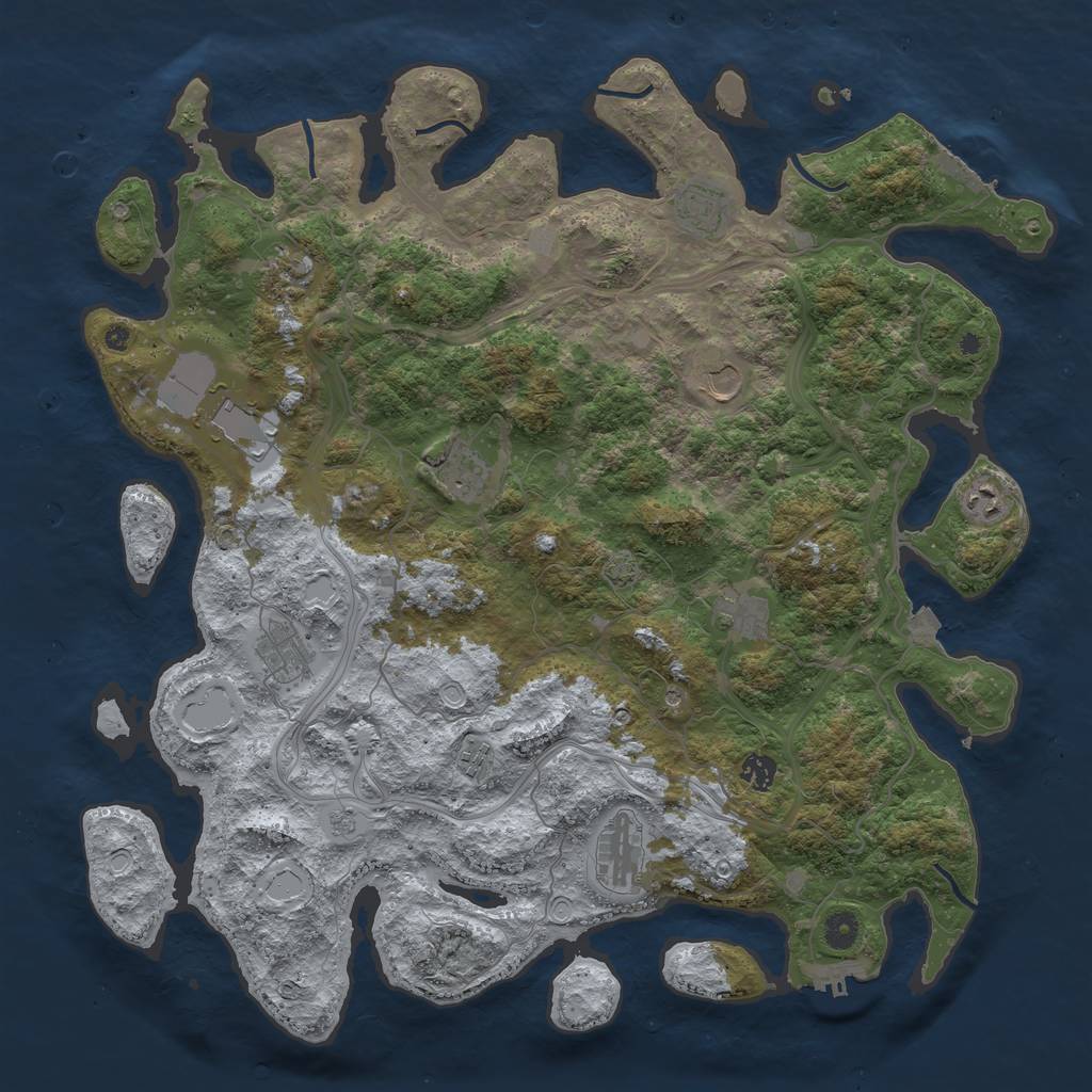 Rust Map: Procedural Map, Size: 4500, Seed: 1679725461, 19 Monuments