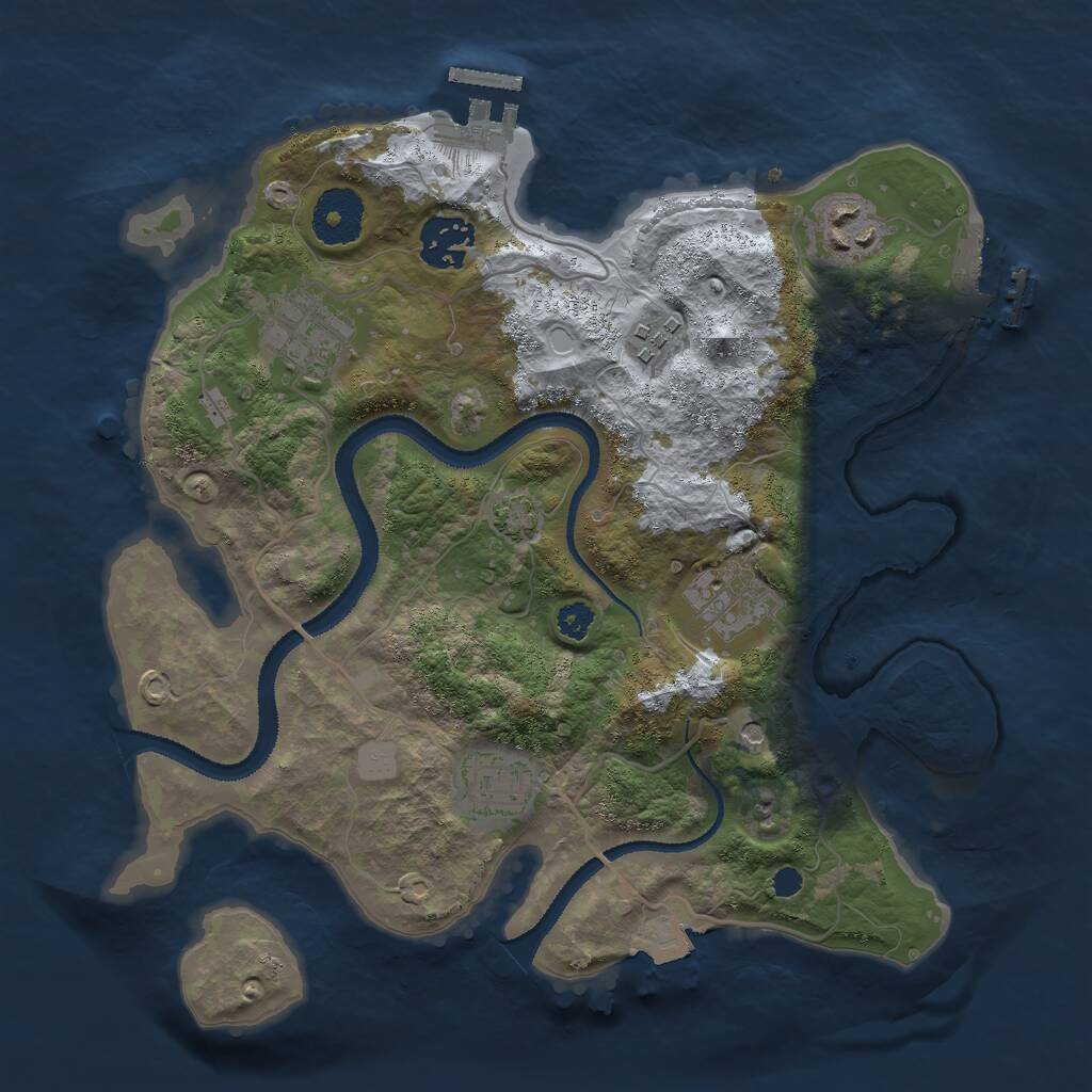 Rust Map: Procedural Map, Size: 3000, Seed: 21793, 11 Monuments
