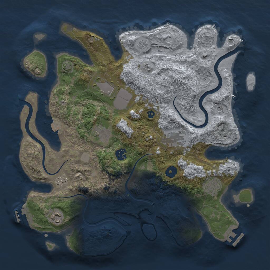 Rust Map: Procedural Map, Size: 3500, Seed: 14967332, 13 Monuments