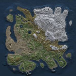 Thumbnail Rust Map: Procedural Map, Size: 3500, Seed: 14967332, 11 Monuments