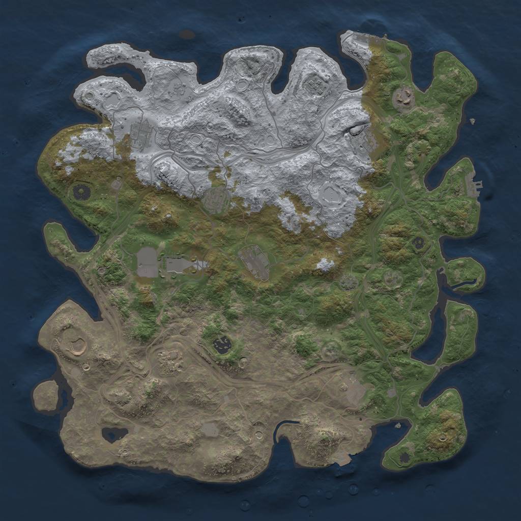 Rust Map: Procedural Map, Size: 4500, Seed: 78986320, 19 Monuments