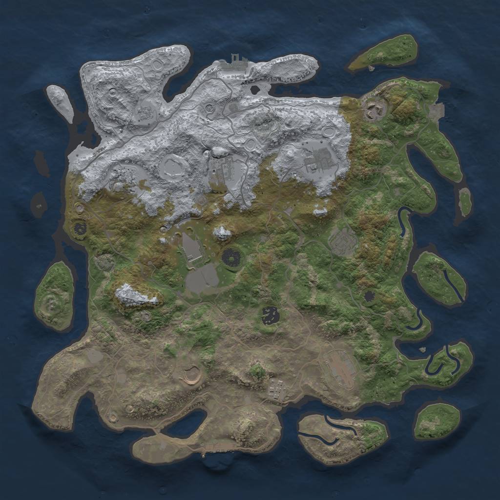 Rust Map: Procedural Map, Size: 4000, Seed: 1770061767, 18 Monuments