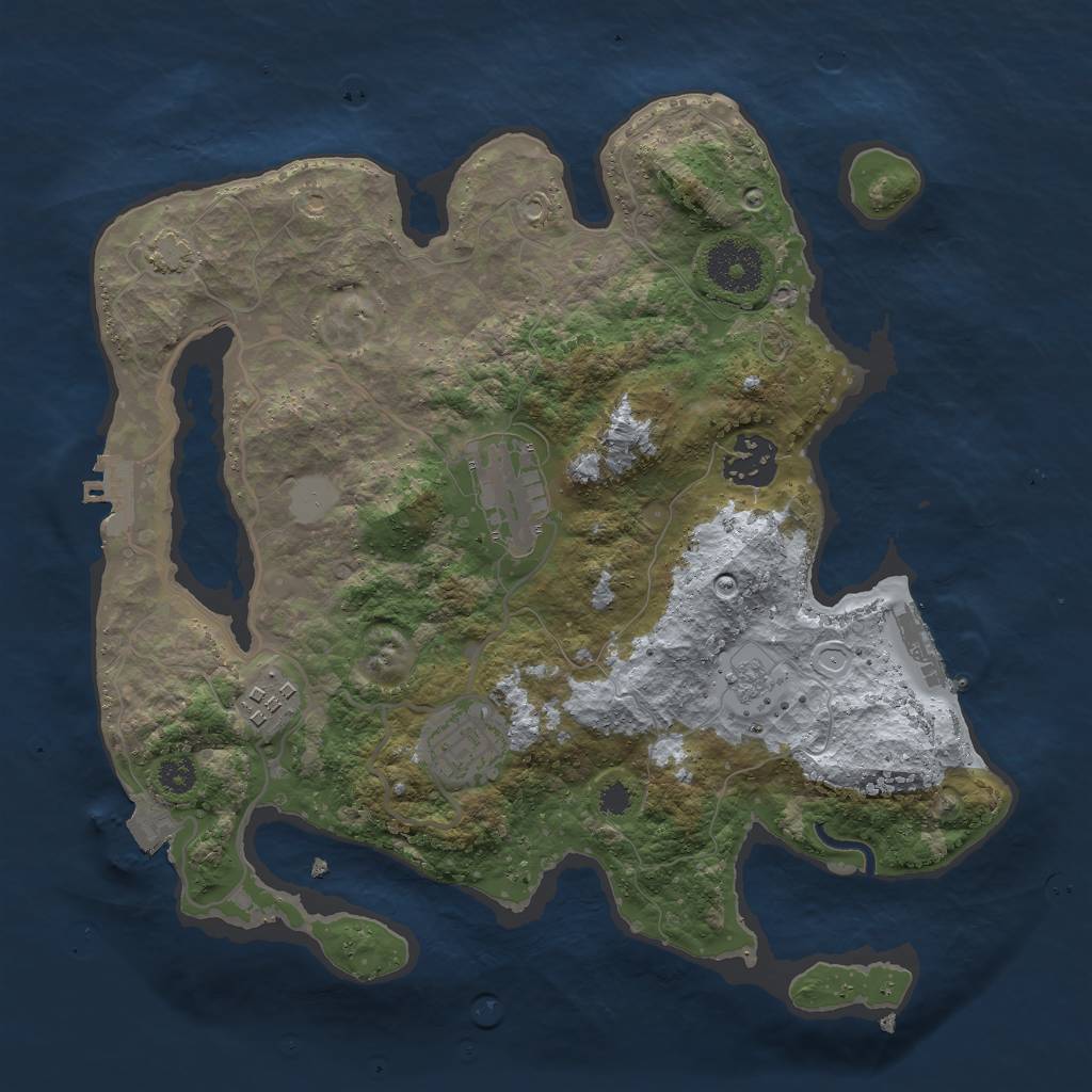 Rust Map: Procedural Map, Size: 3000, Seed: 16900, 11 Monuments