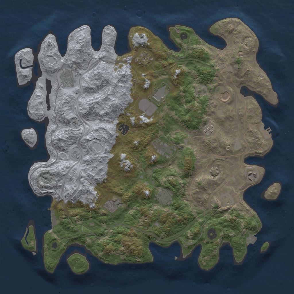 Rust Map: Procedural Map, Size: 4250, Seed: 889273015, 19 Monuments