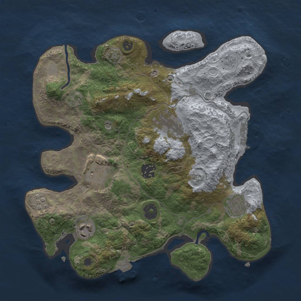 Rust Map: Procedural Map, Size: 3000, Seed: 1028, 13 Monuments
