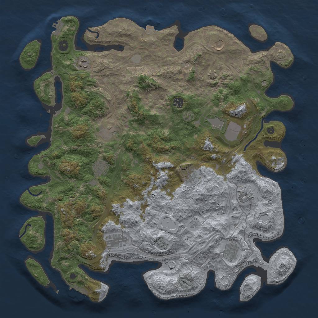 Rust Map: Procedural Map, Size: 4500, Seed: 660460815, 19 Monuments