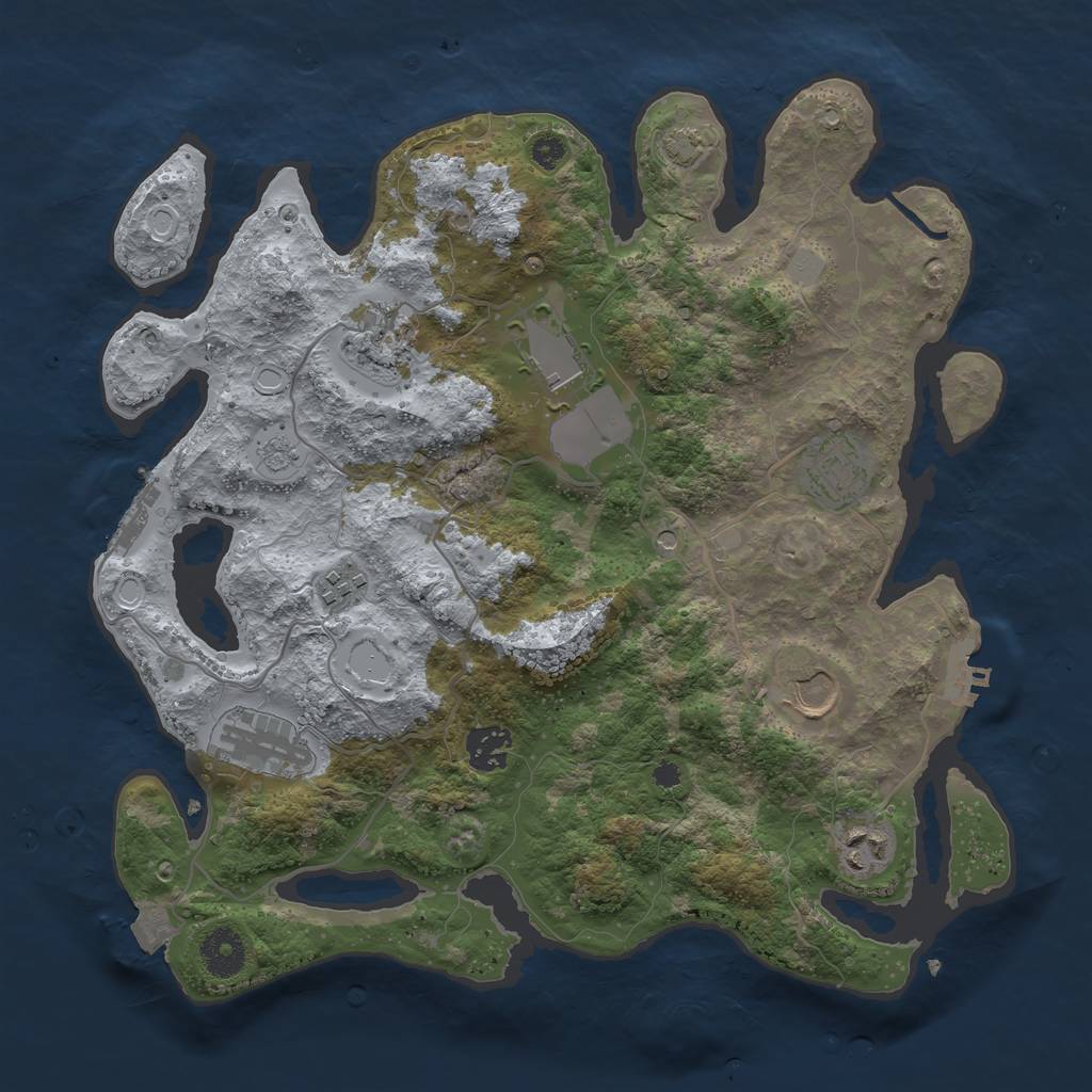 Rust Map: Procedural Map, Size: 3500, Seed: 1280878314, 16 Monuments