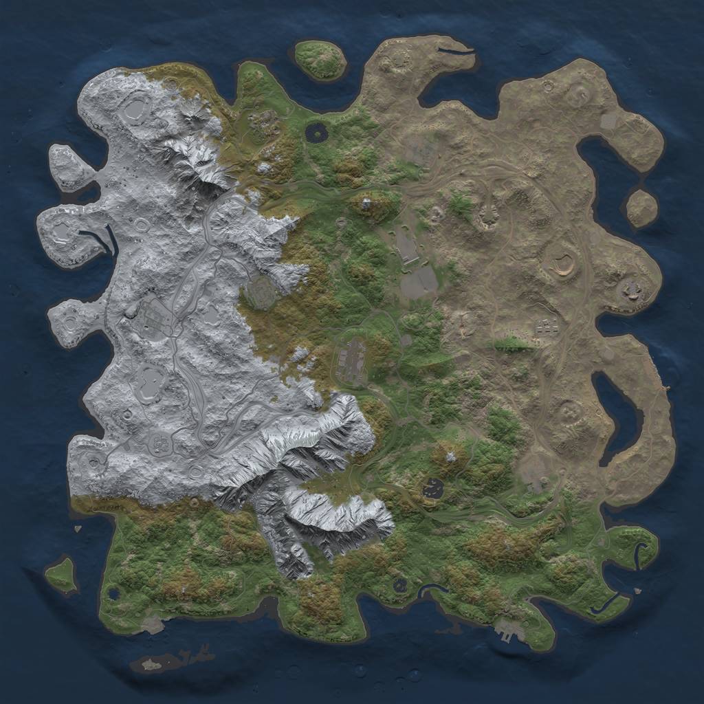 Rust Map: Procedural Map, Size: 5000, Seed: 78409243, 19 Monuments