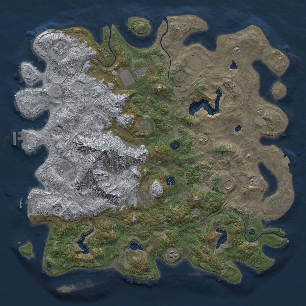 Rust Map: Procedural Map, Size: 5000, Seed: 78409243, 17 Monuments