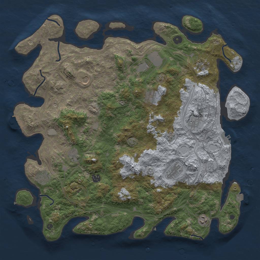 Rust Map: Procedural Map, Size: 4500, Seed: 2024040718, 19 Monuments