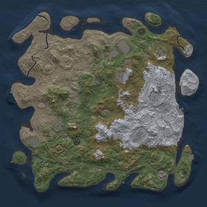 Thumbnail Rust Map: Procedural Map, Size: 4500, Seed: 2024040718, 19 Monuments