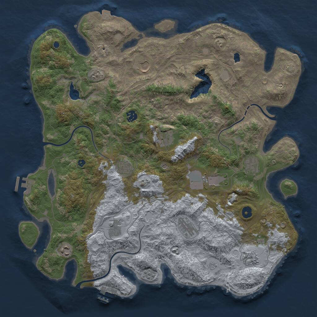 Rust Map: Procedural Map, Size: 4300, Seed: 428921, 17 Monuments
