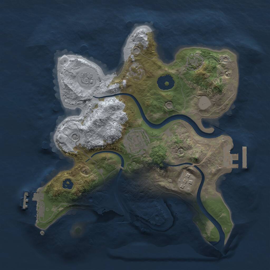 Rust Map: Procedural Map, Size: 2500, Seed: 11153, 8 Monuments