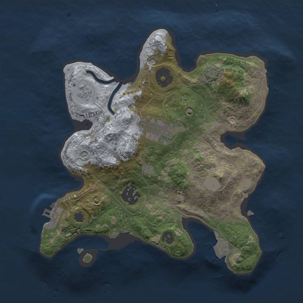 Rust Map: Procedural Map, Size: 2500, Seed: 11153, 9 Monuments