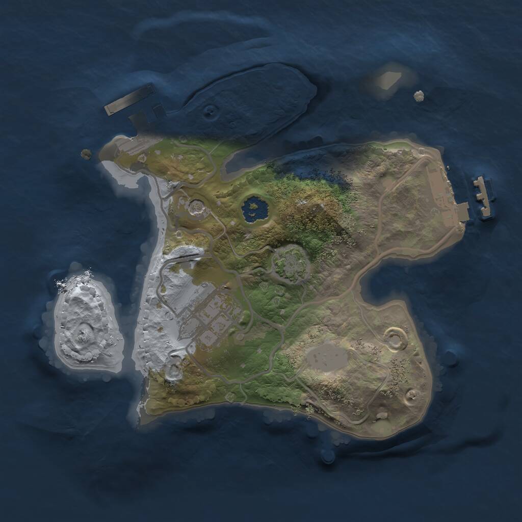 Rust Map: Procedural Map, Size: 2000, Seed: 1480186498, 6 Monuments