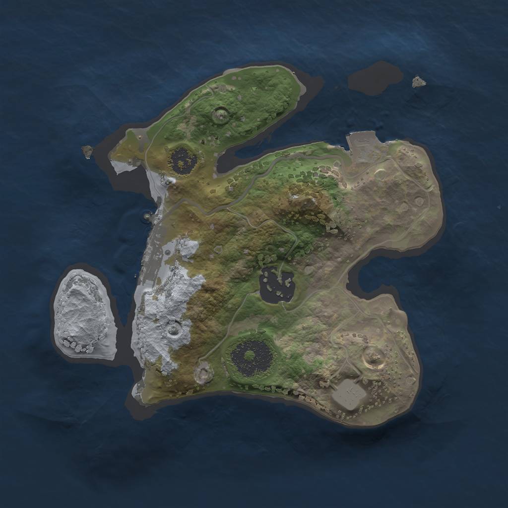 Rust Map: Procedural Map, Size: 2000, Seed: 1480186498, 5 Monuments