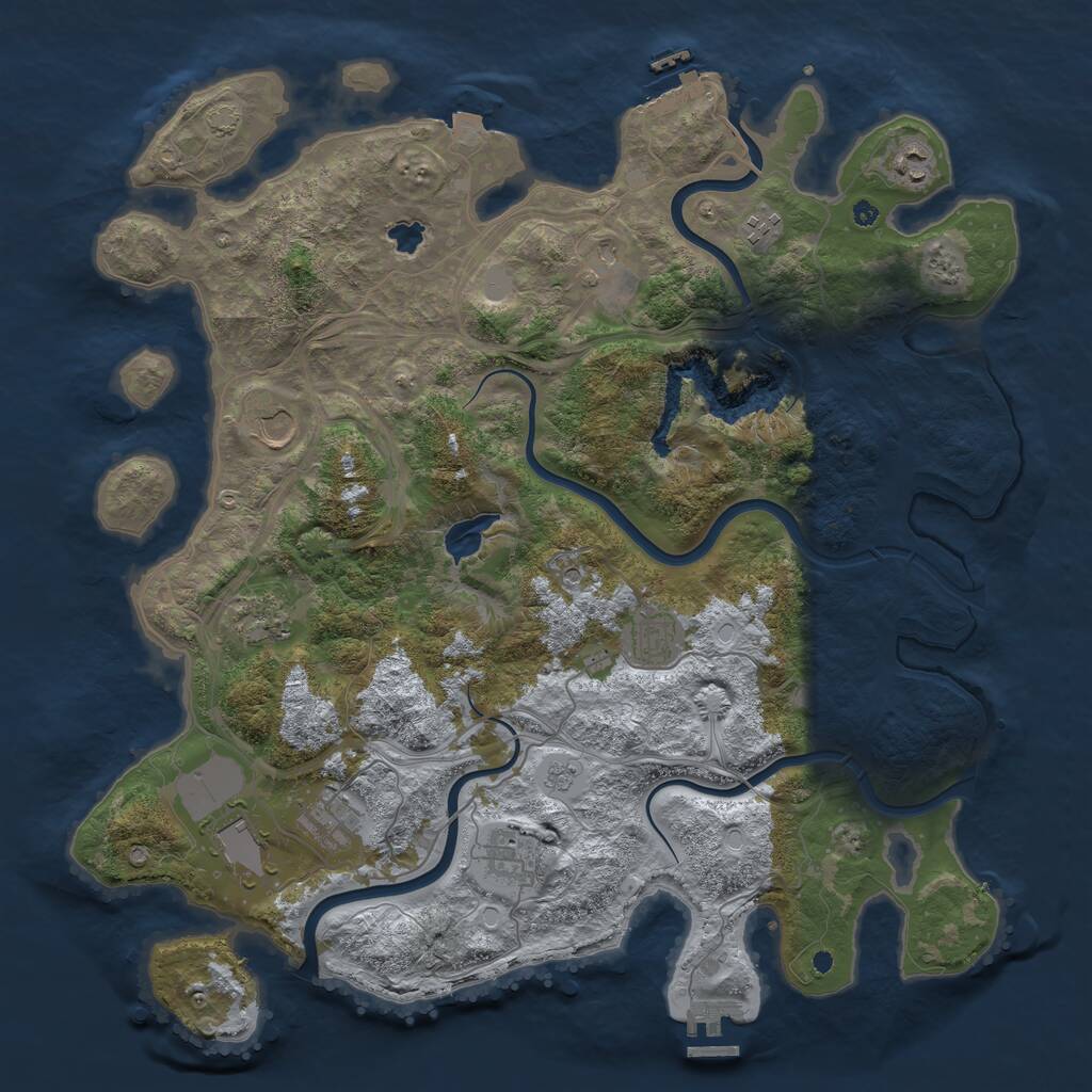 Rust Map: Procedural Map, Size: 4250, Seed: 911837688, 15 Monuments
