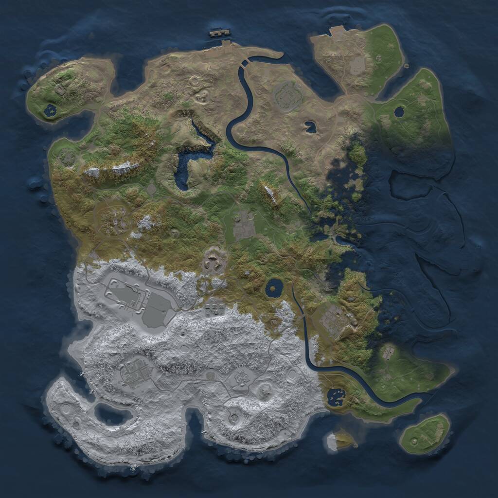 Rust Map: Procedural Map, Size: 4000, Seed: 20240404, 16 Monuments