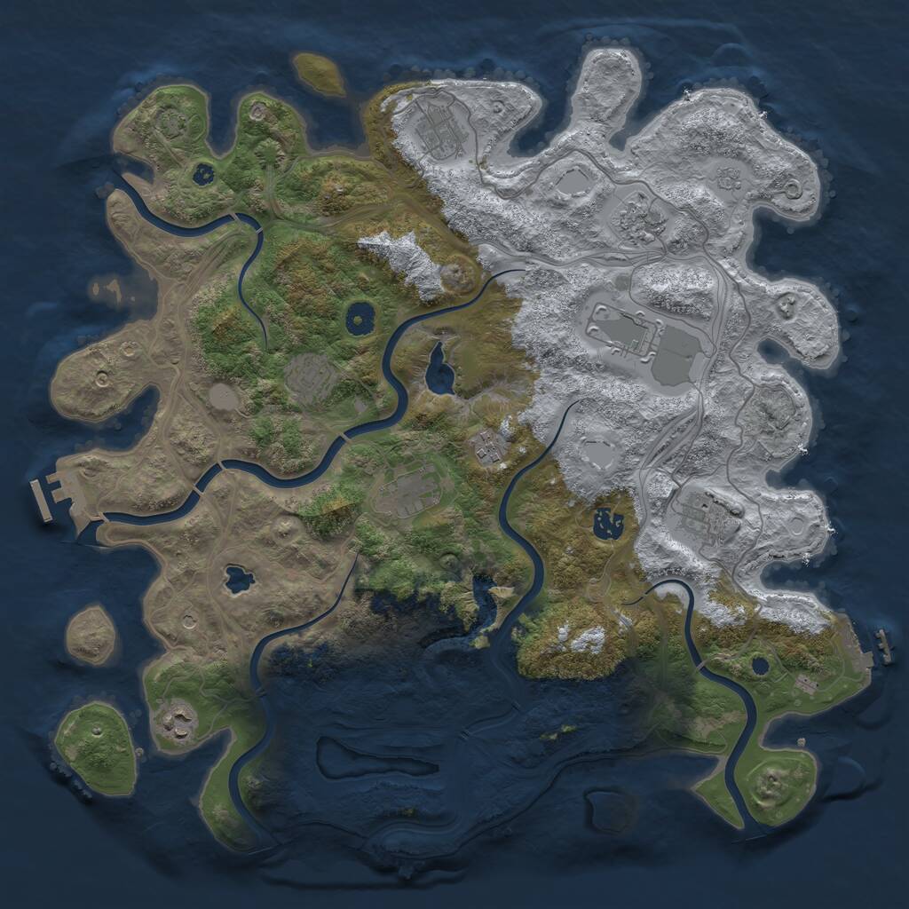 Rust Map: Procedural Map, Size: 4250, Seed: 1831488084, 15 Monuments