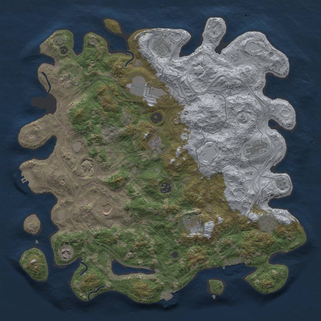 Rust Map: Procedural Map, Size: 4250, Seed: 1831488084, 19 Monuments