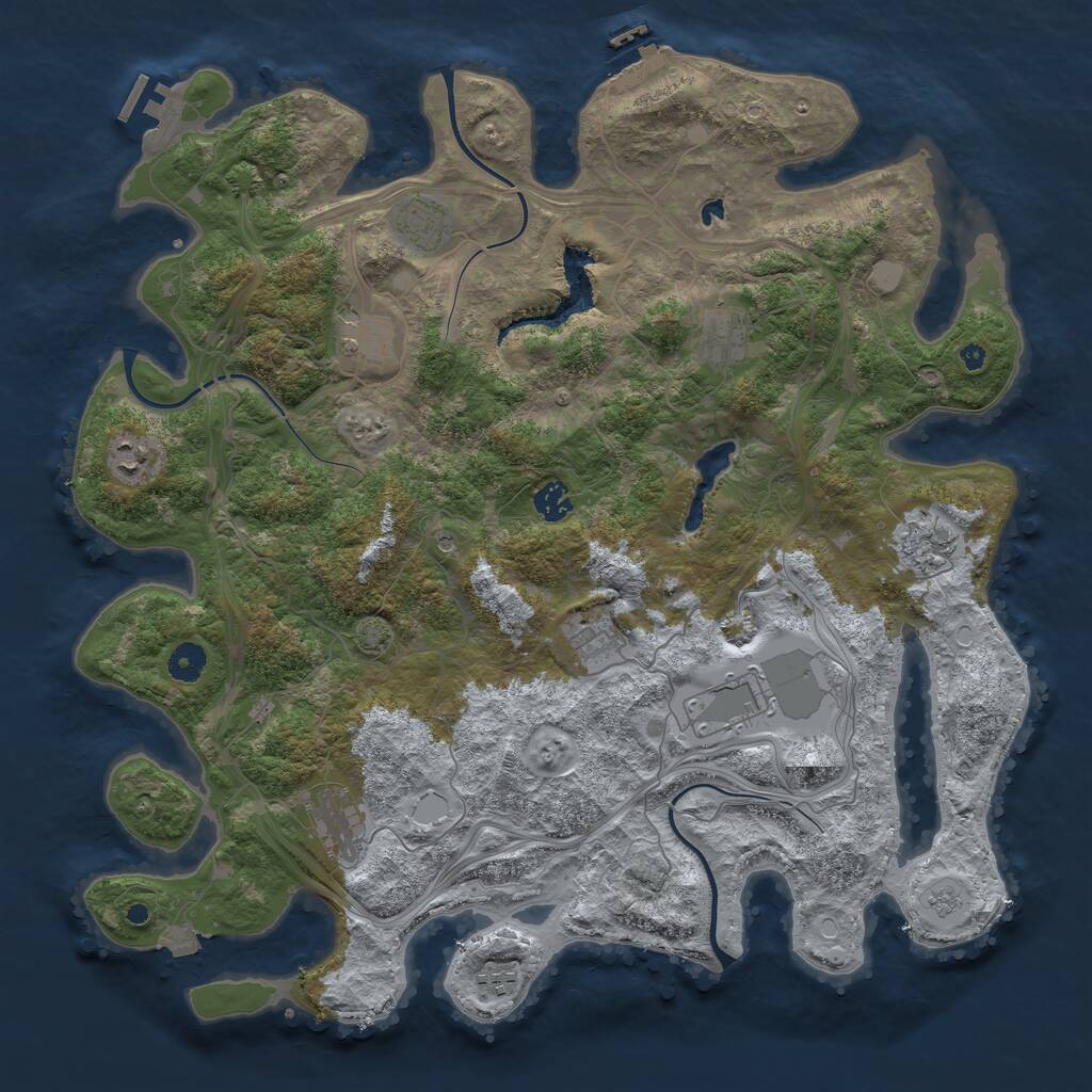 Rust Map: Procedural Map, Size: 4300, Seed: 2501399, 16 Monuments