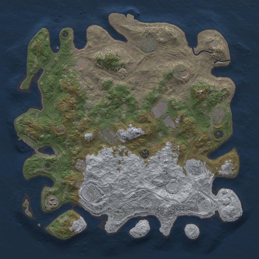 Rust Map: Procedural Map, Size: 4250, Seed: 442024, 18 Monuments