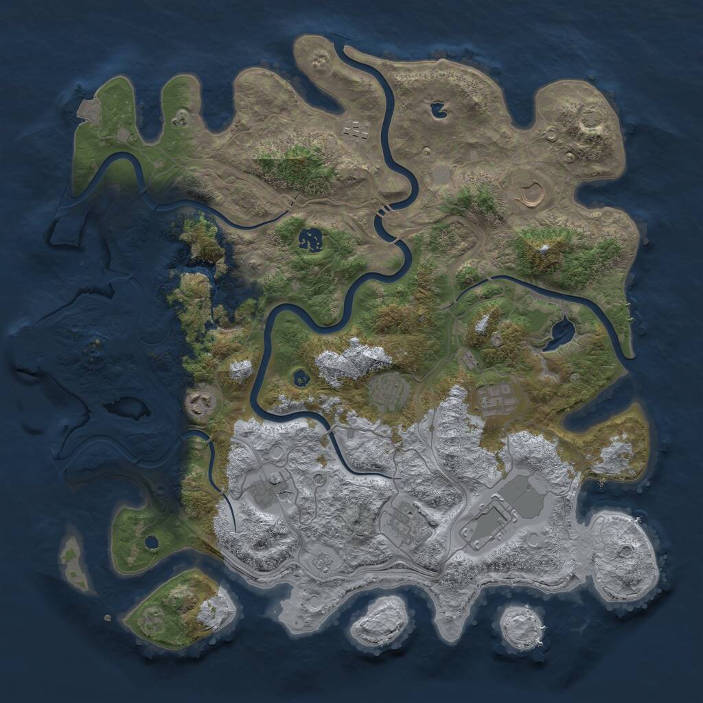 Rust Map: Procedural Map, Size: 4250, Seed: 442024, 14 Monuments