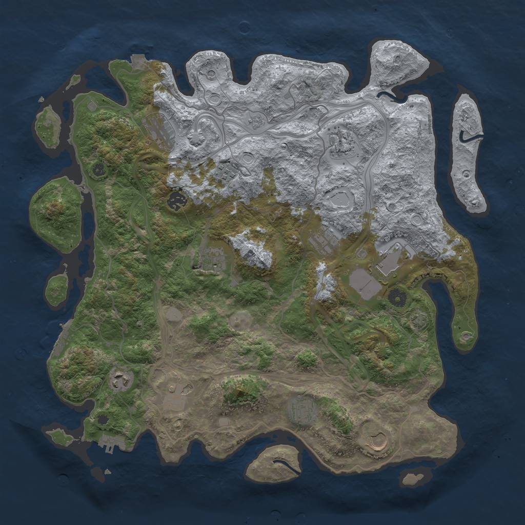 Rust Map: Procedural Map, Size: 4250, Seed: 2147483338, 19 Monuments