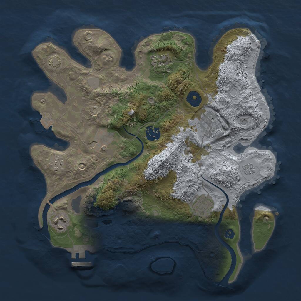 Rust Map: Procedural Map, Size: 3000, Seed: 925348284, 12 Monuments