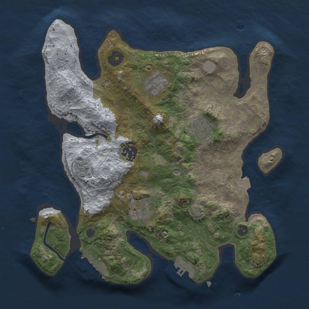 Rust Map: Procedural Map, Size: 3000, Seed: 73620813, 13 Monuments