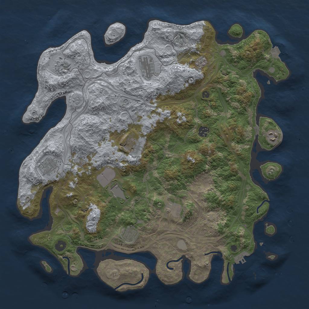 Rust Map: Procedural Map, Size: 4250, Seed: 107127818, 17 Monuments