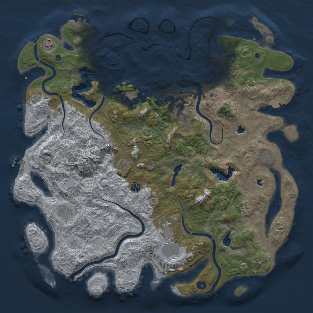 Rust Map: Procedural Map, Size: 5000, Seed: 1652014992, 16 Monuments